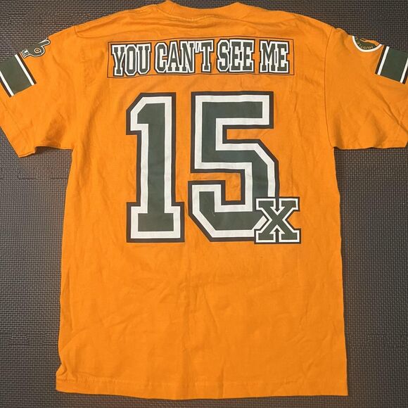 Mens Medium John Cena "YOU CAN'T SEE ME" Orange WWE TShirt - Picture 4 of 5